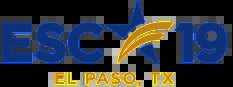 ESCIO logo with blue text and yellow/gold swoosh design element
